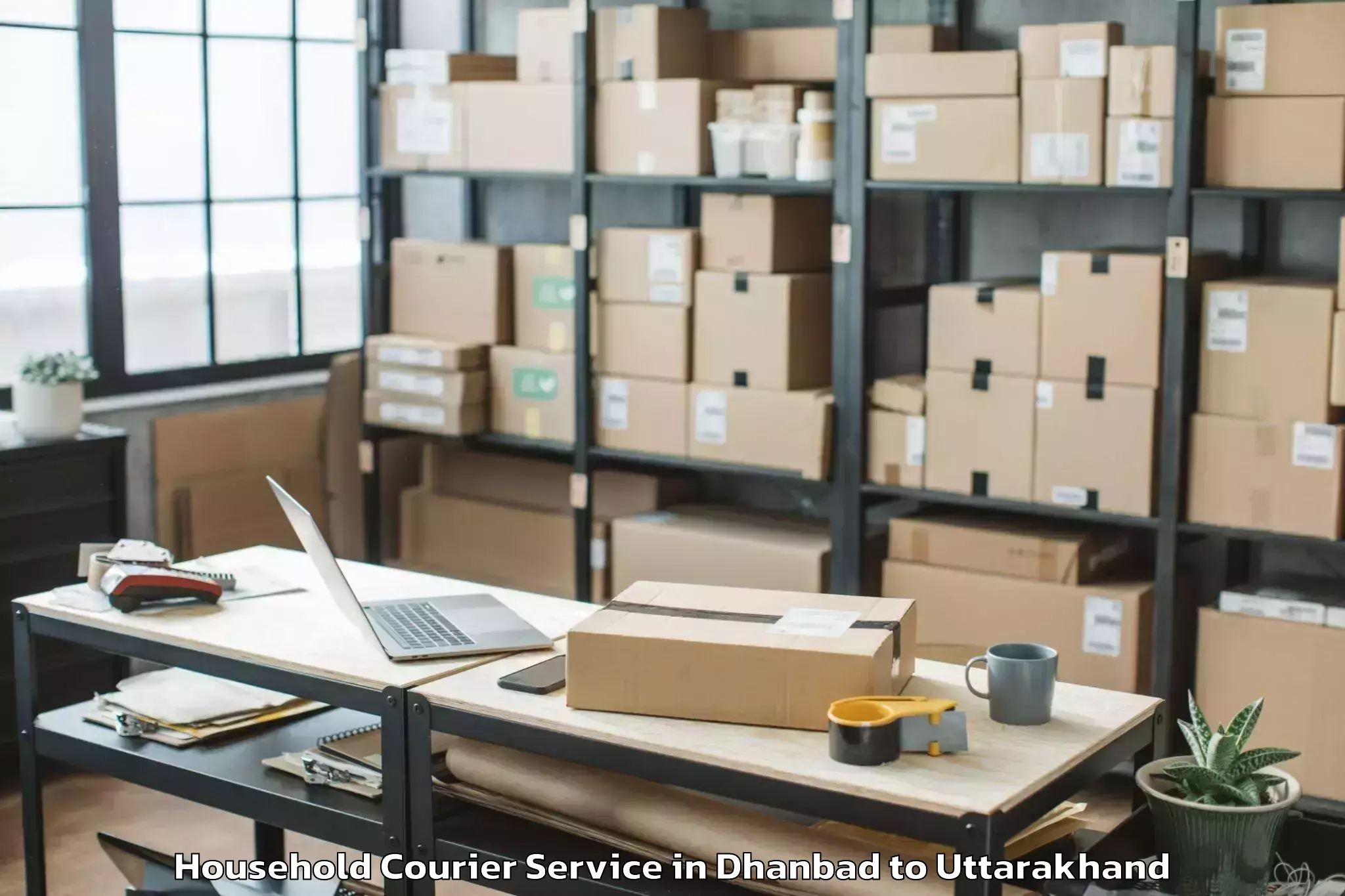 Professional Dhanbad to Rudarpur Household Courier